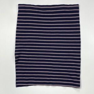 dRA Los Angeles Navy Blue Striped Short Pencil Skirt Medium